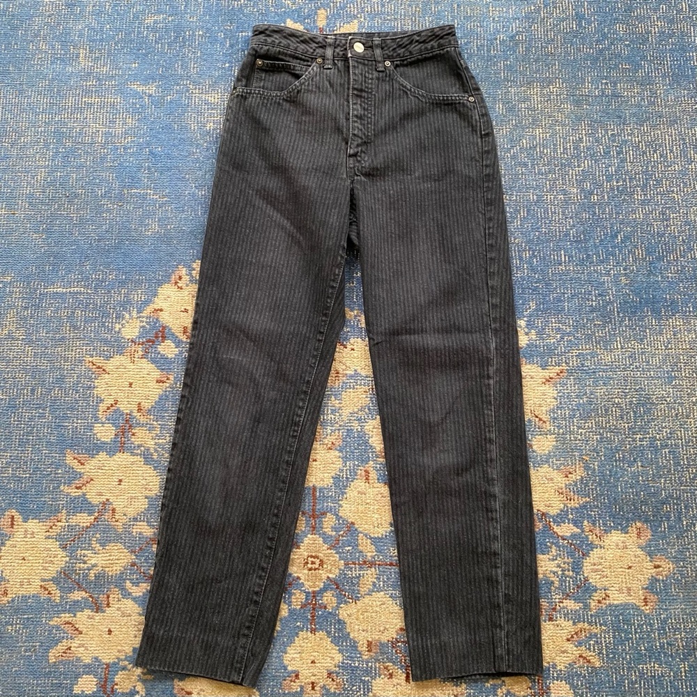 Vintage Edwin Black Stripe High Waist Straight Leg